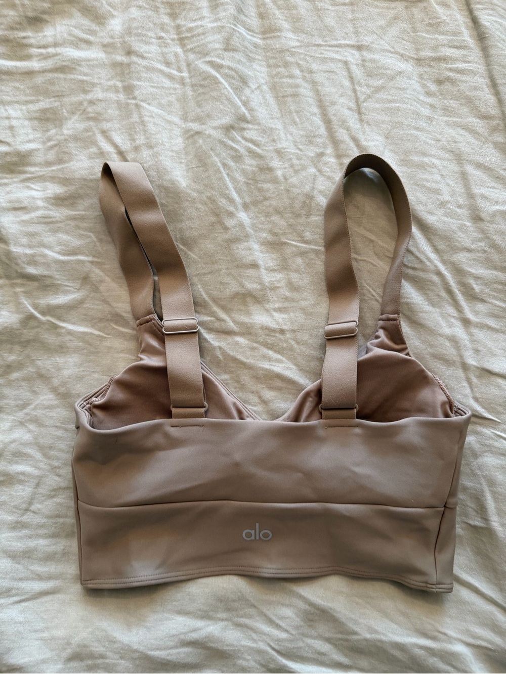 ALO Yoga Cross-Wrap Bralette in Taupe - Picture 2 of 2